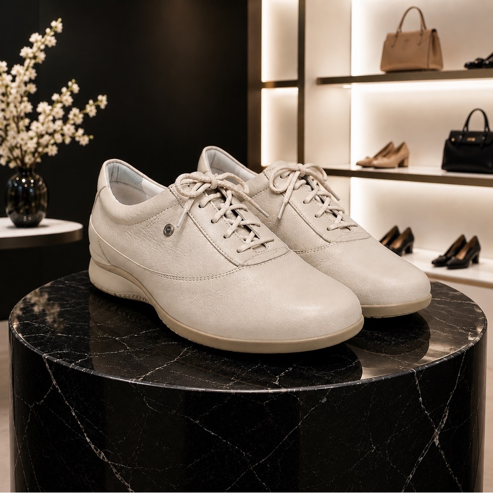 Easy Spirit Leather Comfort Oxfords Women’s Size 8 Cream Lace Up Walking Y2K